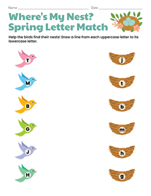 Where's My Nest? Spring Letter Match large image
