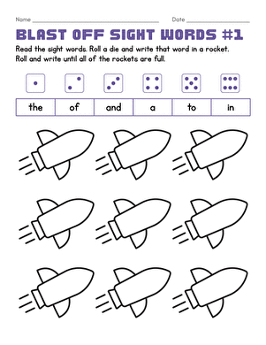 Blast Off Sight Words #1 large image