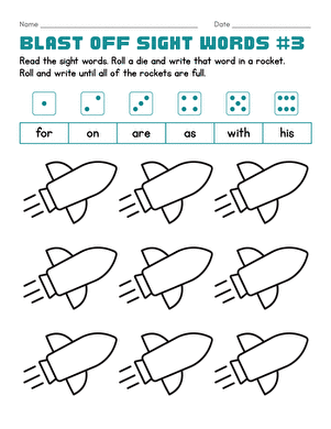 Blast Off Sight Words #3 large image