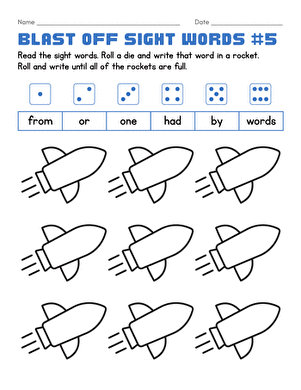 Blast Off Sight Words #5