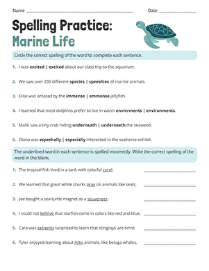 Spelling Practice: Marine Life large image