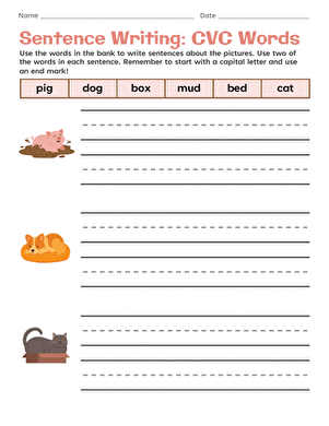 Sentence Writing: CVC Words large image