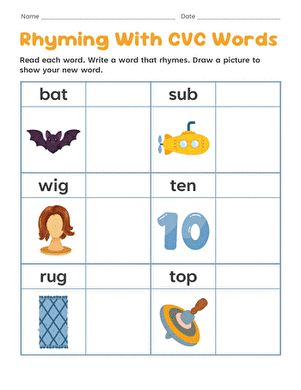 Rhyming With CVC Words large image
