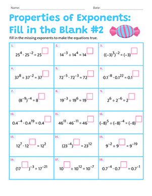 Properties of Exponents: Fill in the Blank #2 large image