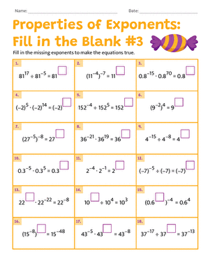 Properties of Exponents: Fill in the Blank #3 large image