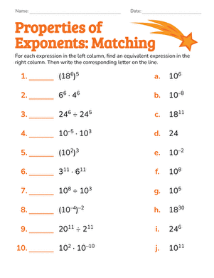 Properties of Exponents: Matching large image