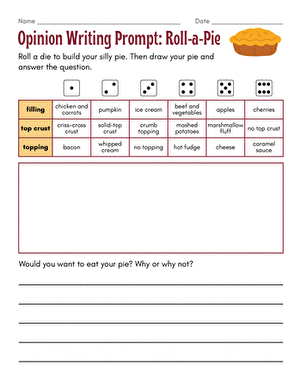 Opinion Writing Prompt: Roll-a-Pie large image