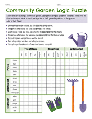 Community Garden Logic Puzzle large image