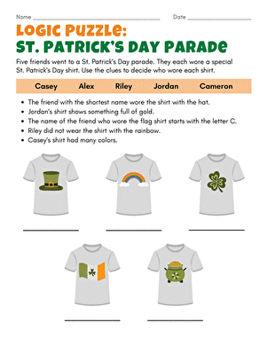 Logic Puzzle: St. Patrick's Day Parade large image
