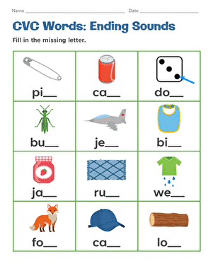 CVC Words: Ending Sounds large image