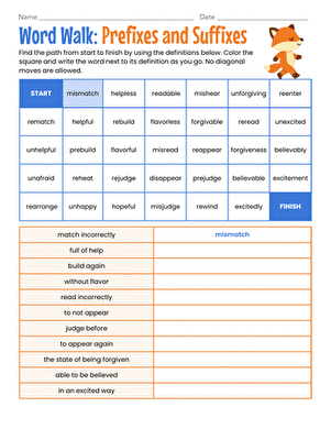 Word Walk: Prefixes and Suffixes large image