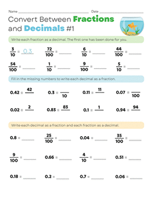 Convert Between Fractions and Decimals #1 large image
