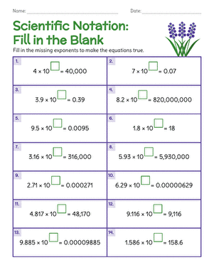 Scientific Notation: Fill in the Blank large image