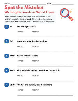 Spot the Mistake: Writing Decimals in Word Form large image