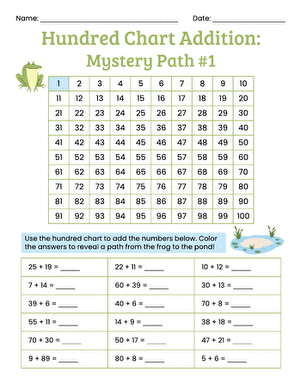 Hundred Chart Addition: Mystery Path #1 large image