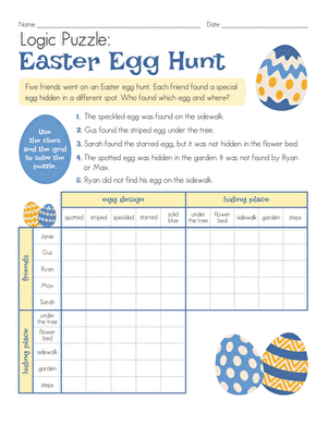 Logic Puzzle: Easter Egg Hunt large image