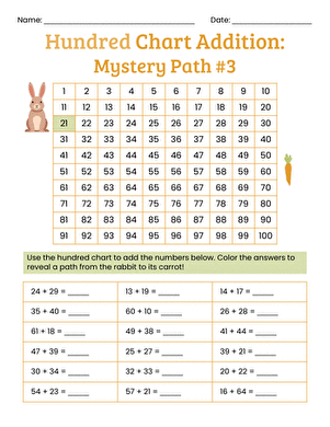 Hundred Chart Addition: Mystery Path #3 large image