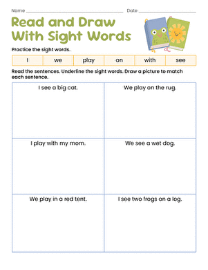 Read and Draw With Sight Words large image