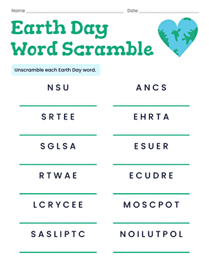 Earth Day Word Scramble large image