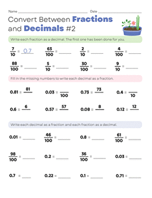 Convert Between Fractions and Decimals #2 large image