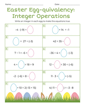 Easter Egg-quivalency: Integer Operations large image