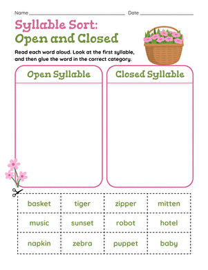 Syllable Sort: Open and Closed large image