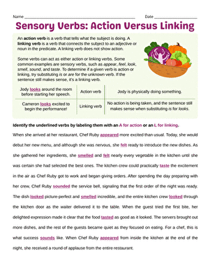 Sensory Verbs: Action Versus Linking large image