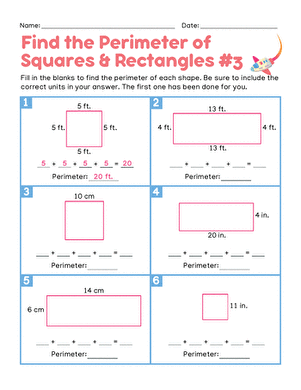Find the Perimeter of Squares & Rectangles #3 large image