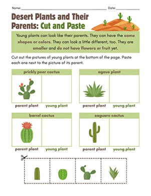 Desert Plants and Their Parents: Cut and Paste large image