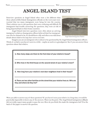 Angel Island Immigration Test large image