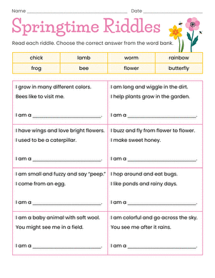 Springtime Riddles large image