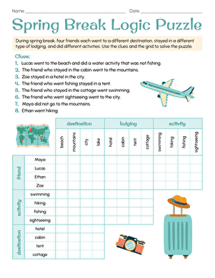 Spring Break Logic Puzzle large image