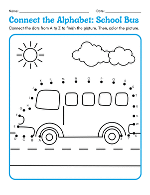 Connect the Alphabet: School Bus large image