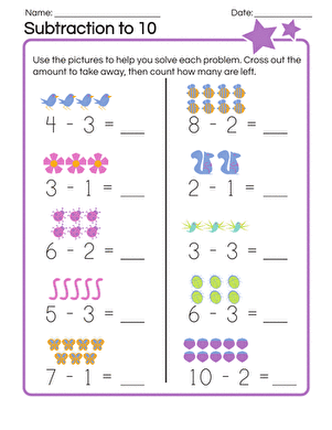 Subtraction to 10 large image