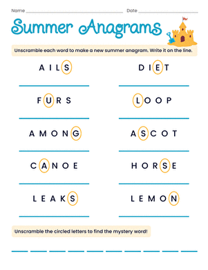 Summer Anagrams large image