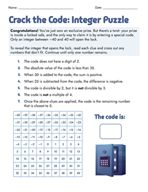 Crack the Code: Integer Puzzle large image