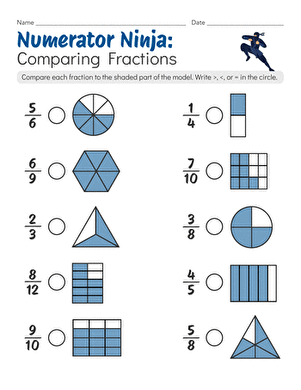 Numerator Ninja: Comparing Fractions large image