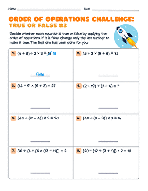 Order of Operations Challenge: True or False #2 large image