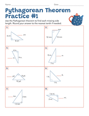 Pythagorean Theorem Practice #1 large image