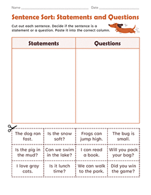 Sentence Sort: Statements and Questions large image