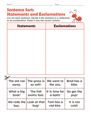 Sentence Sort: Statements and Exclamations large image