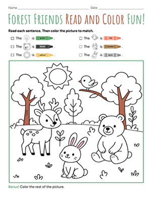 Forest Friends Read and Color Fun! large image