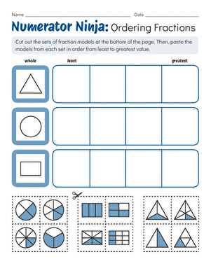 Numerator Ninja: Ordering Fractions large image