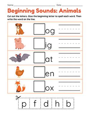 Beginning Sounds: Animals large image