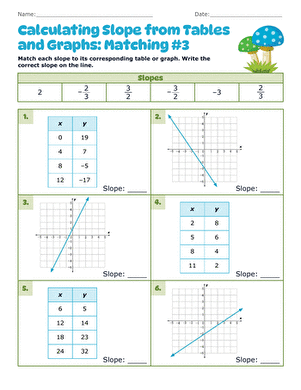 Calculating Slope from Tables and Graphs: Matching #3 large image