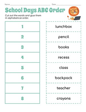 School Days ABC Order large image