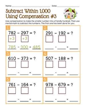 Subtract Within 1,000 Using Compensation #3 large image