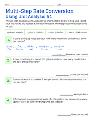 Multi-Step Rate Conversion Using Unit Analysis #1 large image