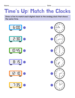 Time's Up: Match the Clocks large image