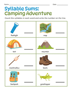 Syllable Sums: Camping Adventure large image